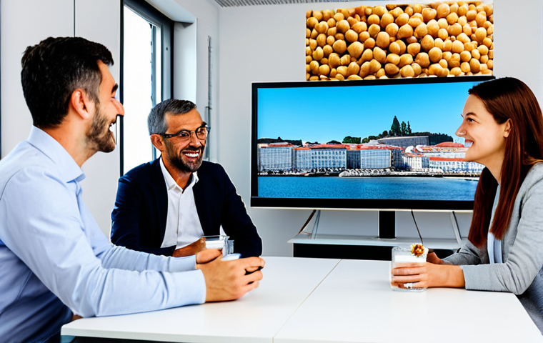 국제비즈니스 시장 조사 방법론 - Qualitative Research in Portugal**
Prompt: A friendly and approachable researcher in a modern offic...